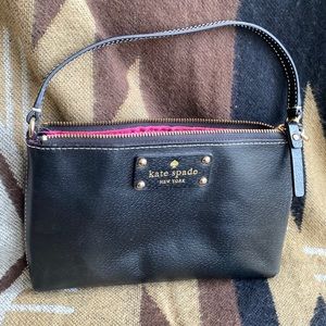 Kate Spade wristlet hot pink inside